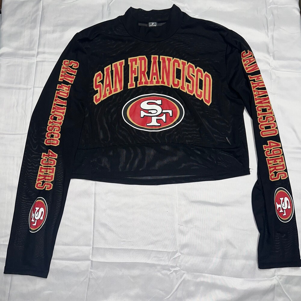 NFL Team Apparel San Francisco 49ers Black Mesh Long Sleeve XL Shirt